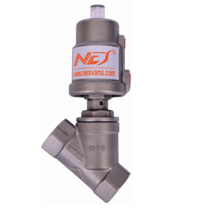 NES - PNÖMATİK PİSTONLU ON-OFF VANA, Paslanmaz aktuatörlü,(N.K.) PN40, dişli,    1/2"